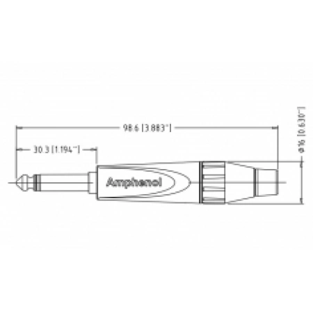 Изображение 2 (1/4” (6.35мм?) Phone моно штекер Amphenol TM1P)