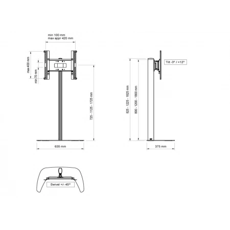 Изображение 2 (Стойка напольная для плазменной или LCD панели SMS Flatscreen FM ST1800 A/B)