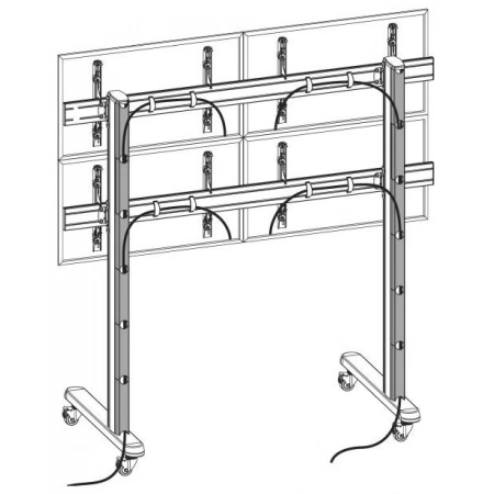 Изображение 2 (Мобильная стойка для видеостены 2х2 Wize VWM2X2-55)